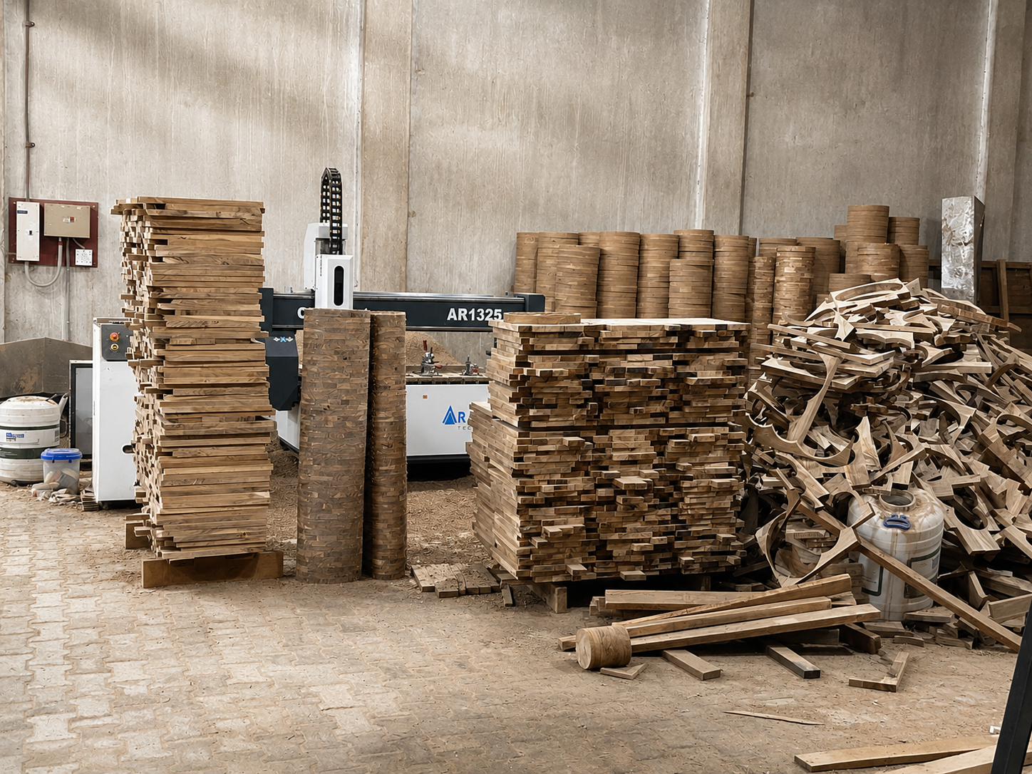 MM Decor cutting and stock preparation area inside the workshop